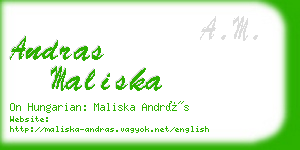 andras maliska business card